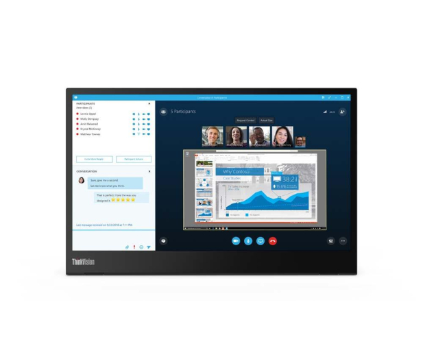 Lenovo 14'' ThinkVision M14 61DDUAT6EU Czarny - 1459942 - zdjęcie 8